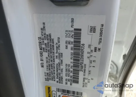 2017 Ford Fusion Se Hybrid from USA, damaged, VIN 3FA6P0LU3HR409356